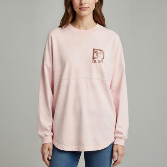 Disney Tops - Walt Disney World Rose Gold Spirit Jersey Pink Glitter Puff Print Size Medium